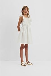 Smock Front Apron Dress