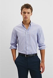 Long Sleeve Cotton Stretch Strap Shirt