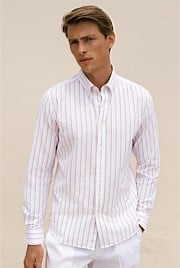 Regular Fit Yarn Dyed Stripe Oxford Shirt