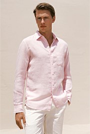 Regular Fit Linen Fine Stripe Shirt