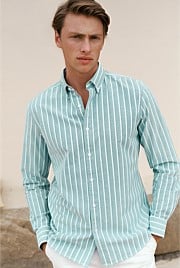 Regular Fit Yarn Dyed Stripe Oxford Shirt