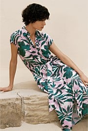 Arbour Cap Sleeve Midi Shirt Dress
