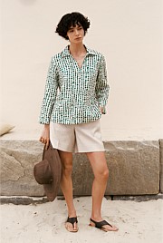 Yarn Dyed Linen Blend Tailored Short