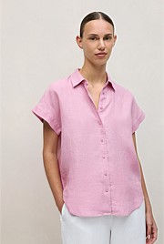 Delave Linen Cap Sleeve Shirt