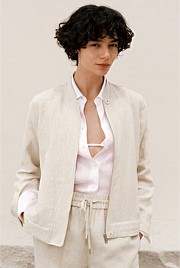 Linen Bomber Jacket