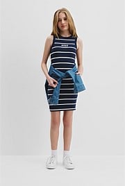 Teen Stripe Rib Tank Dress