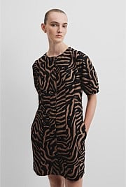 Australian Cotton Blend Print Panelled Mini Dress