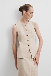 Recycled Cotton Denim Sleeveless Top