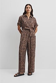 Print Pull On Cupro Pant