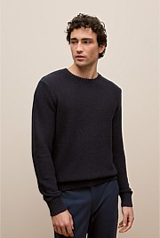 Linen Cotton Texture Knit Crew