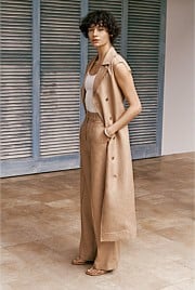 Linen Twill Sleeveless Trench Dress