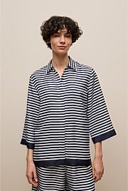 Silk Twill Stripe Shirt