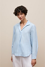 Yarn Dyed Linen Popover Shirt