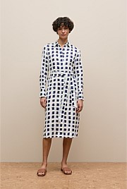 Tide Linen Long Sleeve Shirt Dress