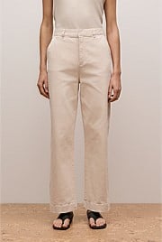 Garment Dyed Denim Tailored Pant