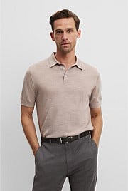 Australian Merino Short Sleeve Button Knit Polo