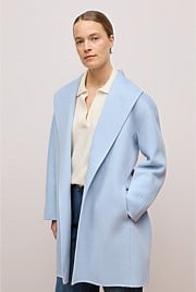 Double Faced Wool Wrap Coat