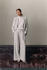 Italian Wool Blend Wide Leg Pant