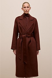 Brushed Wool Double Breasted Coat