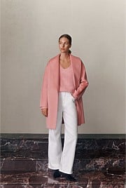 Brushed Wool Wrap Coat