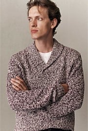 Textured Shawl Collar Knit