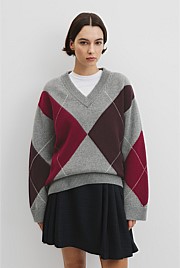 Extrafine Merino Argyle Knit