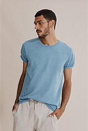 Short Sleeve Longline Garment Dyed T-Shirt