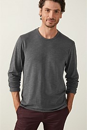 Yarn Dyed Long Sleeve Cotton T-Shirt