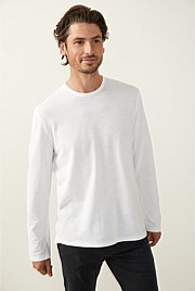 Long Sleeve Cotton Pique T-Shirt