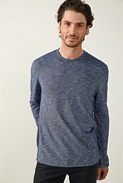Yarn Dyed Long Sleeve Cotton T-Shirt