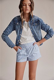 Teen Stripe Linen Short