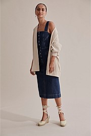 Denim Button Pinafore