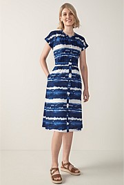 Cotton Voile Blur Stripe Dress
