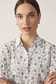 Silk Stencil Floral Shirt