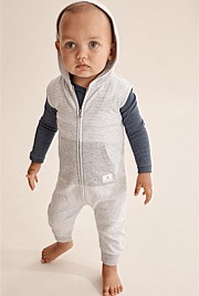 Unisex Double Faced Stripe Romper