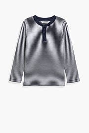 Organically Grown Cotton Stripe Waffle Henley