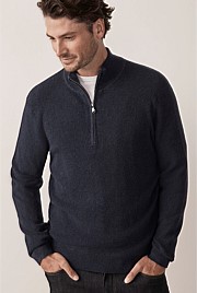Textured Half Zip Knit