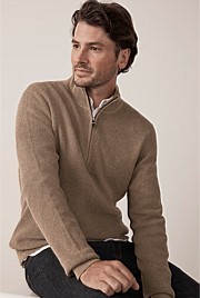 Textured Half Zip Knit