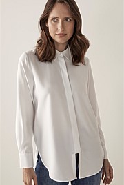 Acetate Blend Longline Shirt