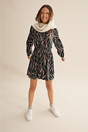 Teen Shirred Camo Dress