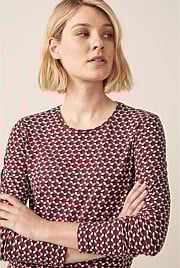 Linen Cotton Geometric Spot T-Shirt