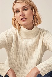 Cable Sculpt Neck Knit