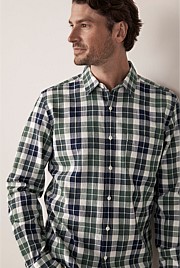 Brushed Herringbone Plaid Shirt