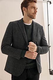 Regular Textured Windowpane Blazer