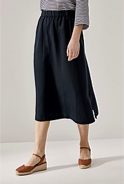 Drape Pull On Midi Skirt
