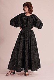 Textured Tiered Skirt