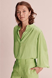 Recycled Polyester Popover Blouse