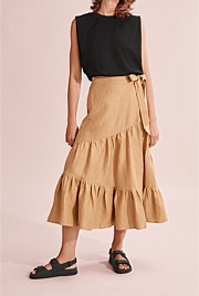 Organically Grown Linen Wrap Skirt