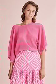 Mesh Kimono Sleeve Top