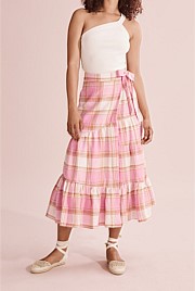 Organically Grown Linen Check Skirt